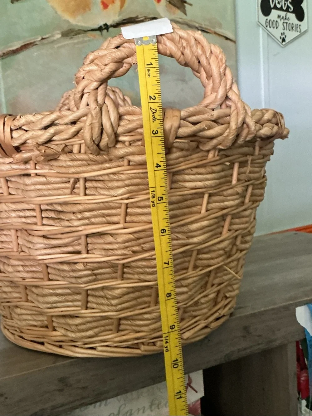 Natural Wicker Handled Basket - Neutral Tan